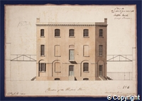 Cambridge Prison: elevation of the keeper's house, 1801